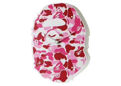 BAPE ABC Camo Ape Head Wall Clock Pink