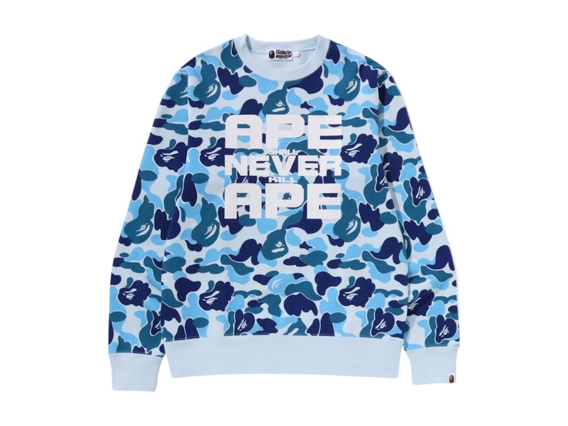 BAPE ABC Camo Asnka Crewneck Blue