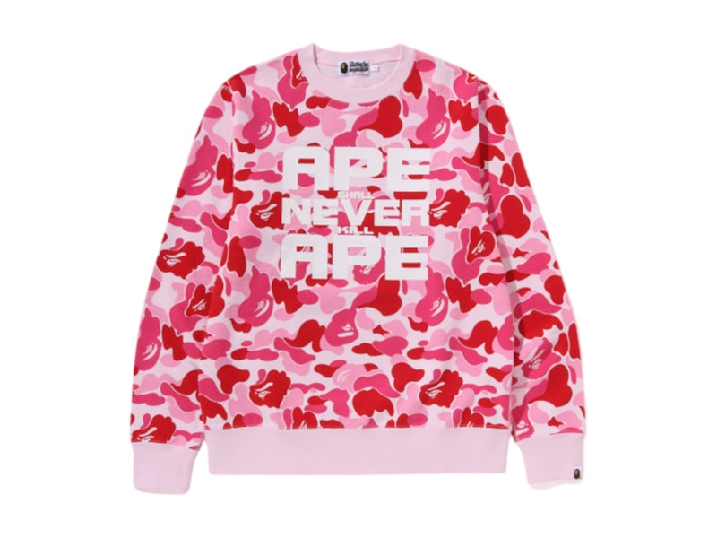 BAPE ABC Camo Asnka Crewneck Pink