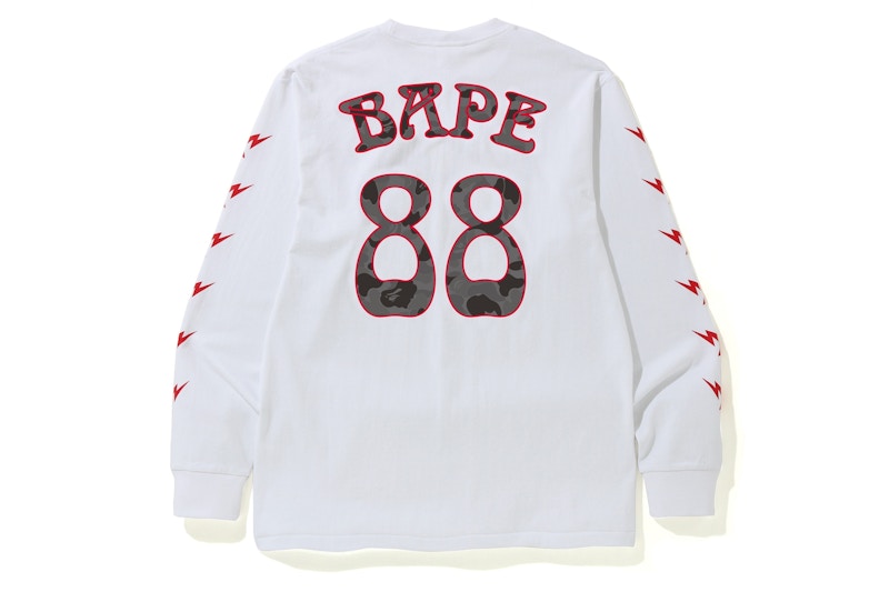 BAPE ABC Camo BAPE 88 L/S Tee White/Black