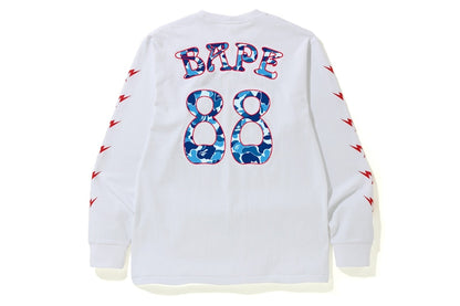 BAPE ABC Camo BAPE 88 L/S Tee White/Blue