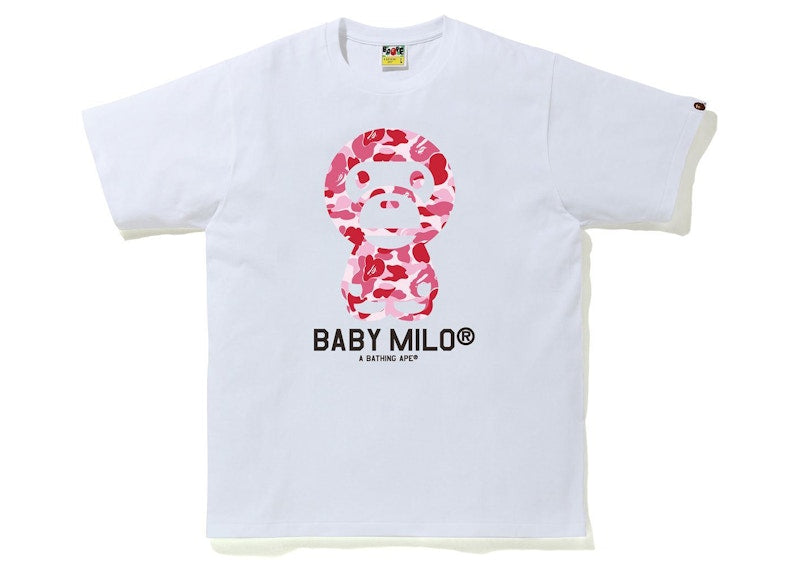 BAPE ABC Camo Baby Milo Tee White/Pink
