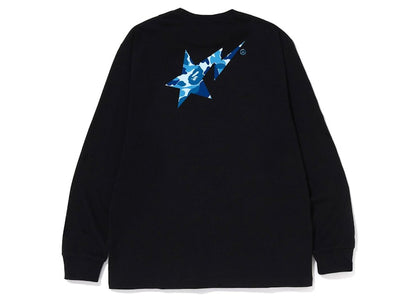 BAPE ABC Camo Bape Sta Logo L/S Tee Black Blue
