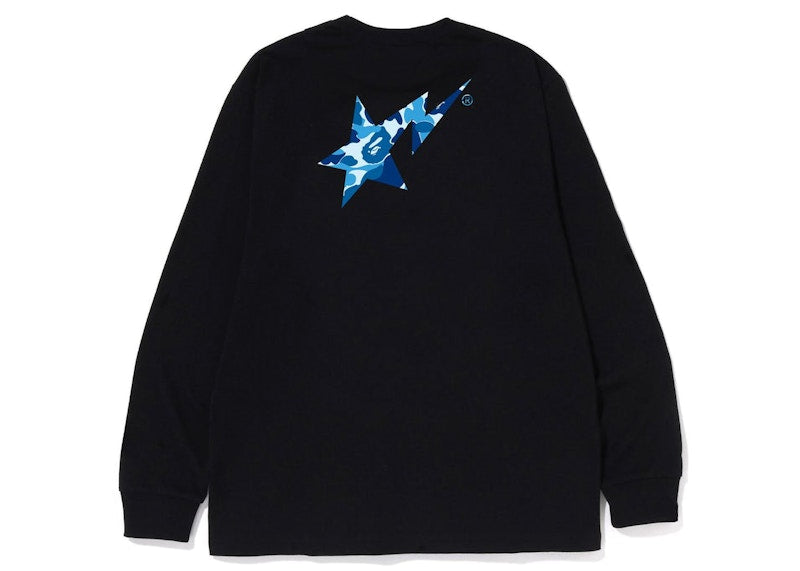 BAPE ABC Camo Bape Sta Logo L/S Tee Black Blue