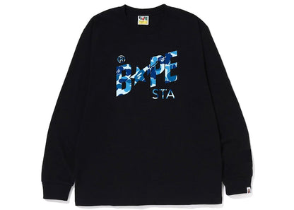 BAPE ABC Camo Bape Sta Logo L/S Tee Black Blue