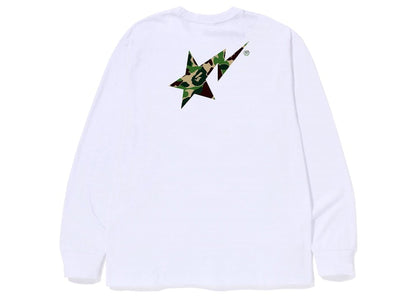 BAPE ABC Camo Bape Sta Logo L/S Tee White Green