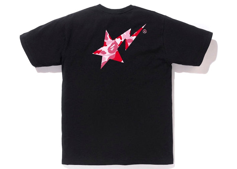 BAPE ABC Camo Bape Sta Logo Tee Black Pink