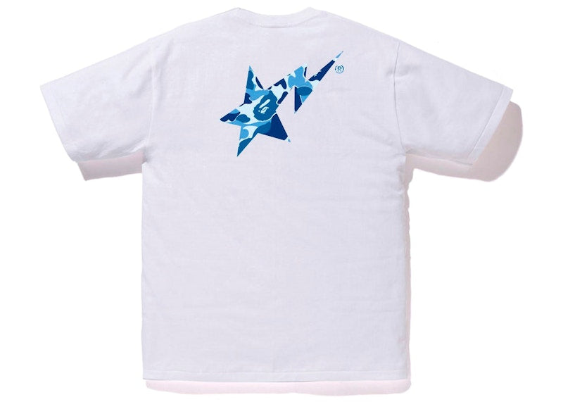 BAPE ABC Camo Bape Sta Logo Tee White Blue