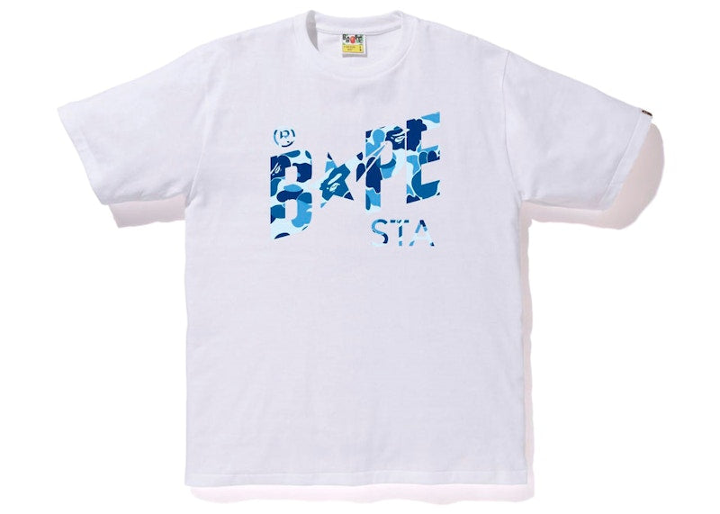 BAPE ABC Camo Bape Sta Logo Tee White Blue