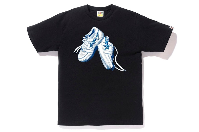 BAPE ABC Camo Bapesta Tee Black/Blue