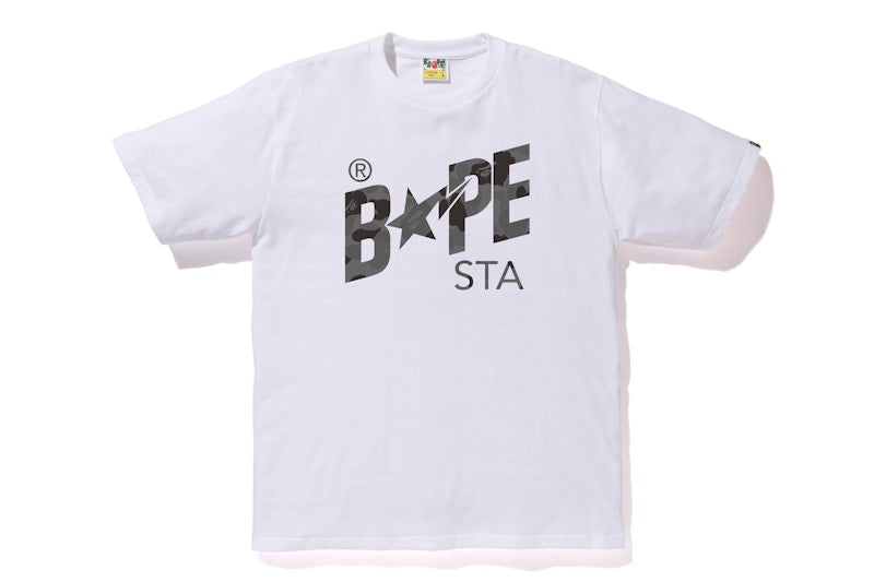 BAPE ABC Camo Bapesta Tee White/Black
