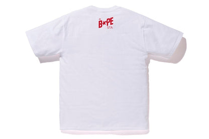 BAPE ABC Camo Bapesta Tee White/Pink