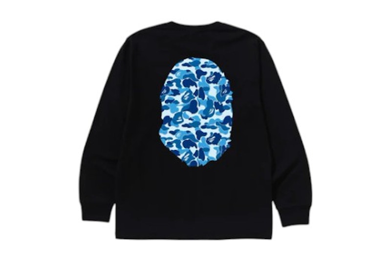 BAPE ABC Camo Big Ape Head L/S Tee Black/Blue