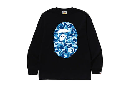 BAPE ABC Camo Big Ape Head L/S Tee Black/Blue