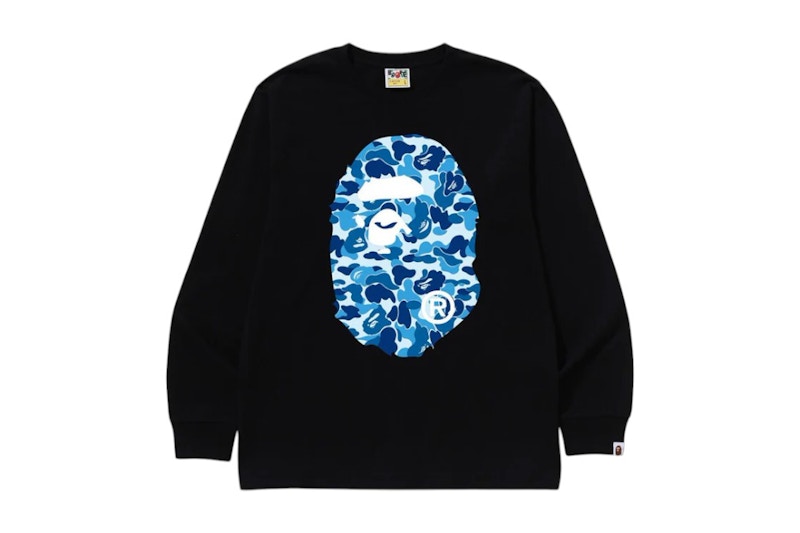 BAPE ABC Camo Big Ape Head L/S Tee Black/Blue
