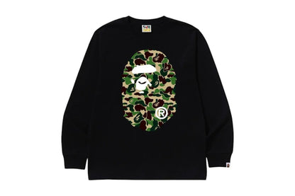 BAPE ABC Camo Big Ape Head L/S Tee Black/Green
