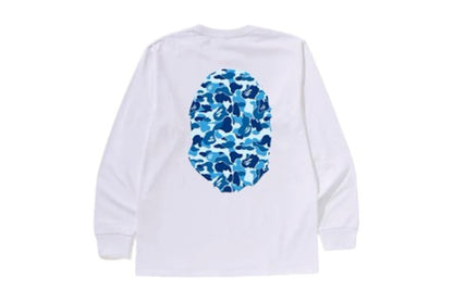 BAPE ABC Camo Big Ape Head L/S Tee White/Blue