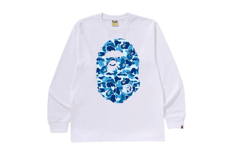 BAPE ABC Camo Big Ape Head L/S Tee White/Blue