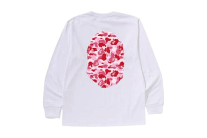 BAPE ABC Camo Big Ape Head L/S Tee White/Pink