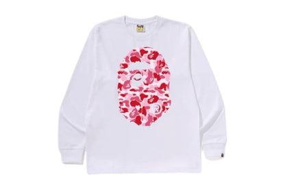 BAPE ABC Camo Big Ape Head L/S Tee White/Pink