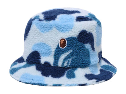 BAPE ABC Camo Boa Fleece Bucket Hat Blue