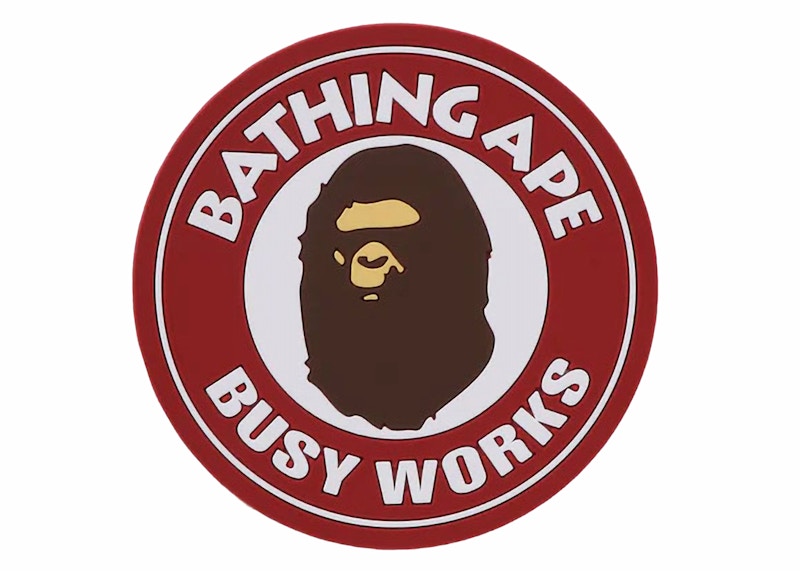 BAPE ABC Camo Busy Works Rubber Coaster Red