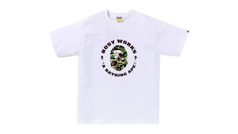 BAPE ABC Camo Busy Works Sta Tee White/Green