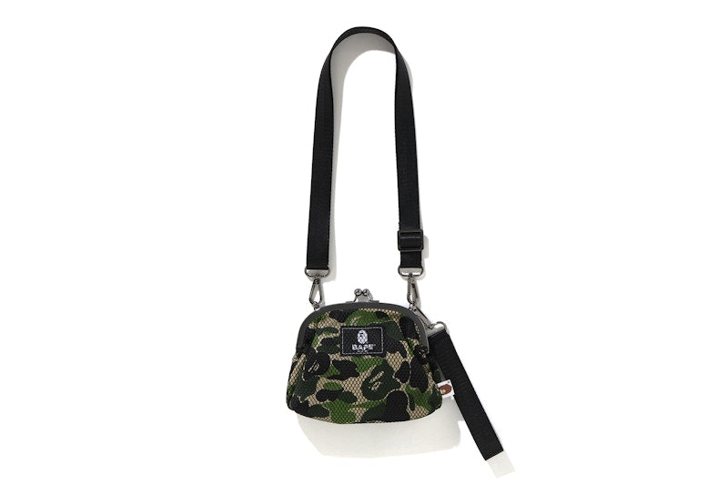 BAPE ABC Camo Clasp Mesh Shoulder Bag Green