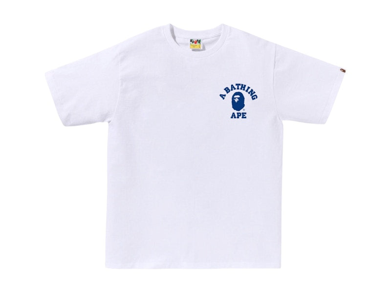 BAPE ABC Camo College ATS Tee White/Blue