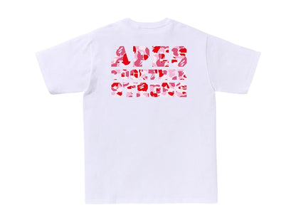 BAPE ABC Camo College ATS Tee White/Pink