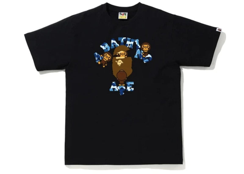 BAPE ABC Camo College Milo Tee Black/Blue