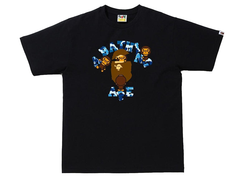 BAPE ABC Camo College Milo Tee (FW21) Black/Blue