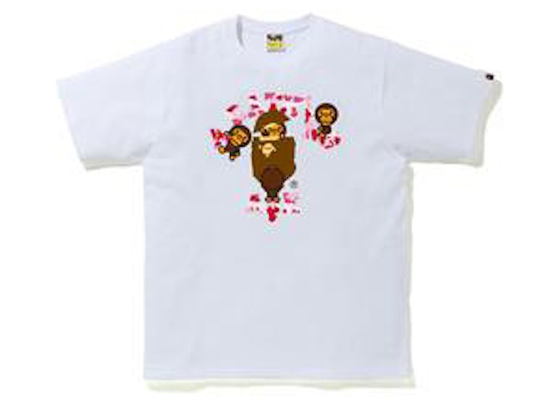 BAPE ABC Camo College Milo Tee White/Pink