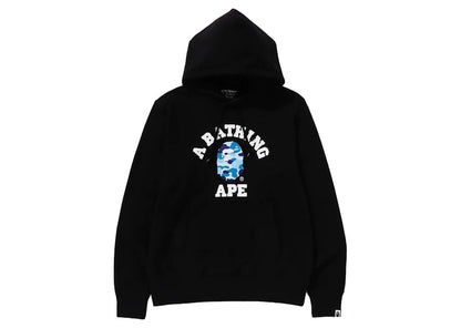 BAPE ABC Camo College Organic Cotton Pullover Hoodie Black/Blue