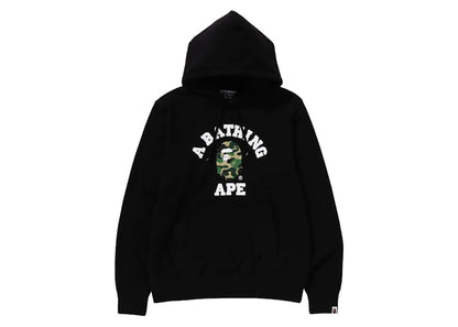 BAPE ABC Camo College Organic Cotton Pullover Hoodie Black/Green