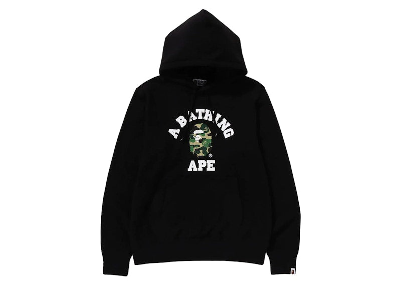 BAPE ABC Camo College Organic Cotton Pullover Hoodie Black/Green
