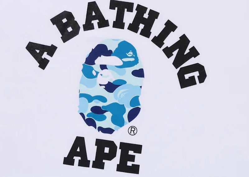 BAPE ABC Camo College Organic Cotton Tee White/Blue