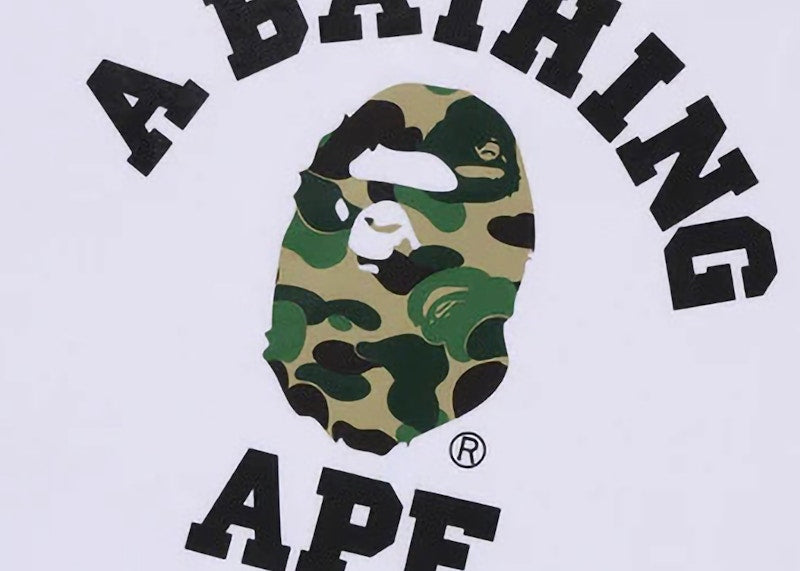 BAPE ABC Camo College Organic Cotton Tee White/Green