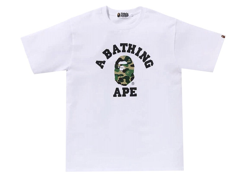 BAPE ABC Camo College Organic Cotton Tee White/Green