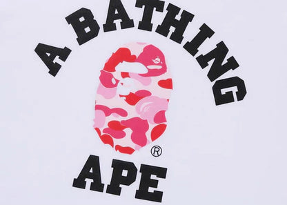 BAPE ABC Camo College Organic Cotton Tee White/Pink