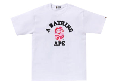 BAPE ABC Camo College Organic Cotton Tee White/Pink