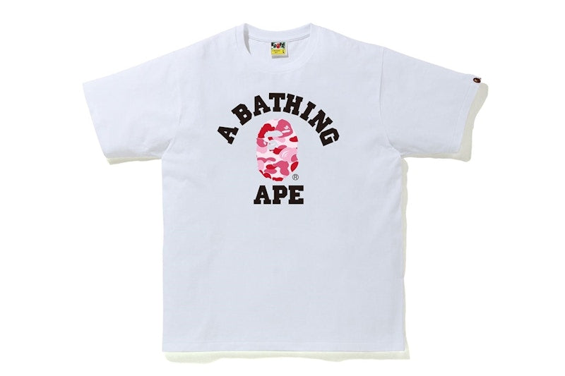 BAPE ABC Camo College Tee White/Pink