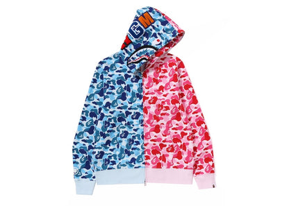 BAPE ABC Camo Crazy Shark Full Zip Hoodie Blue/Pink