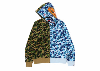 BAPE ABC Camo Crazy Shark Full Zip Hoodie Green/Blue