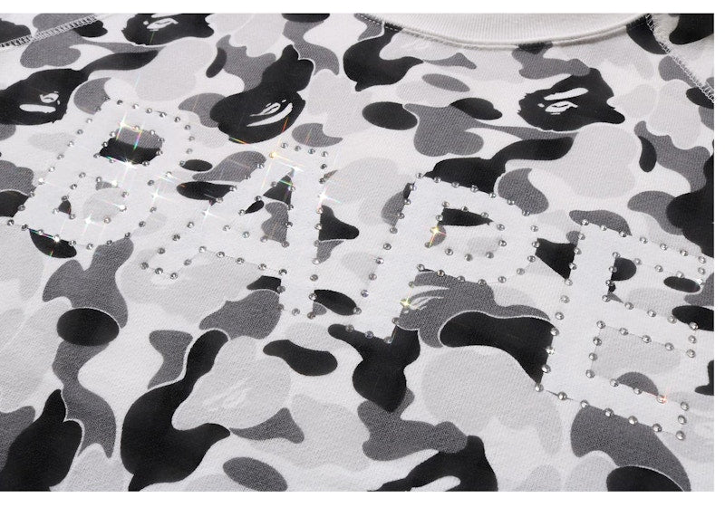 BAPE ABC Camo Crystal Stone Crewneck Gray