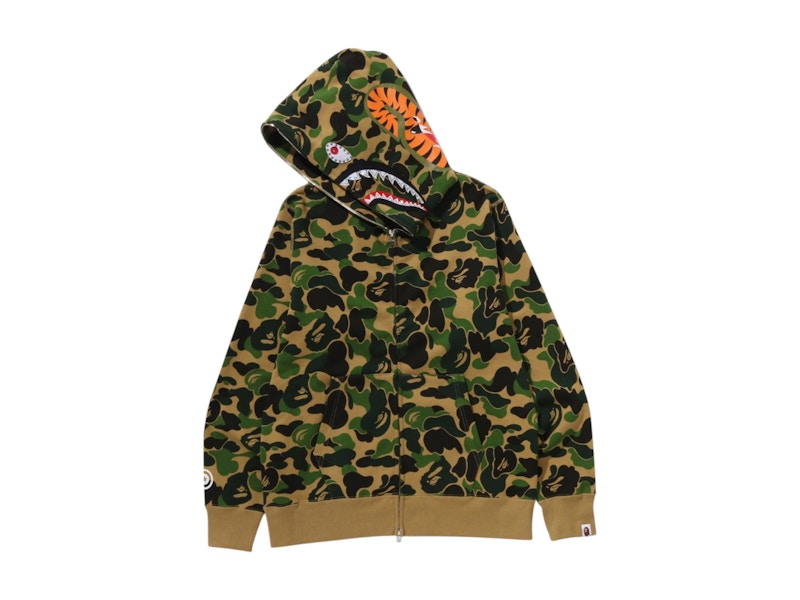 BAPE ABC Camo Crystal Stone Shark Full Zip Hoodie Green