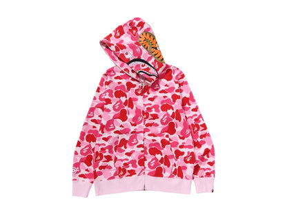BAPE ABC Camo Crystal Stone Shark Full Zip Hoodie Pink