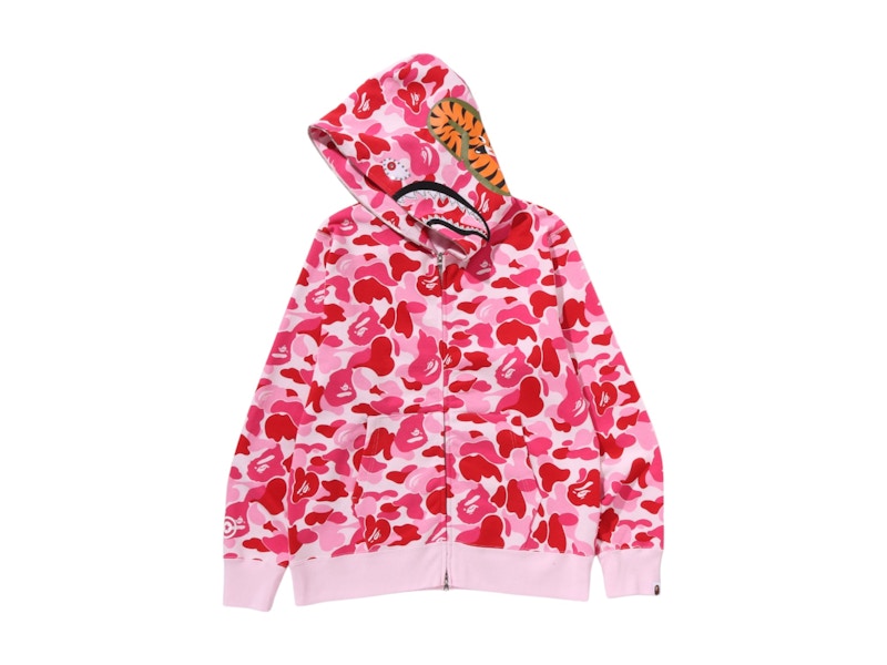 BAPE ABC Camo Crystal Stone Shark Full Zip Hoodie Pink