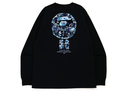 BAPE ABC Camo Daruma Relaxed Fit L/S Tee Black