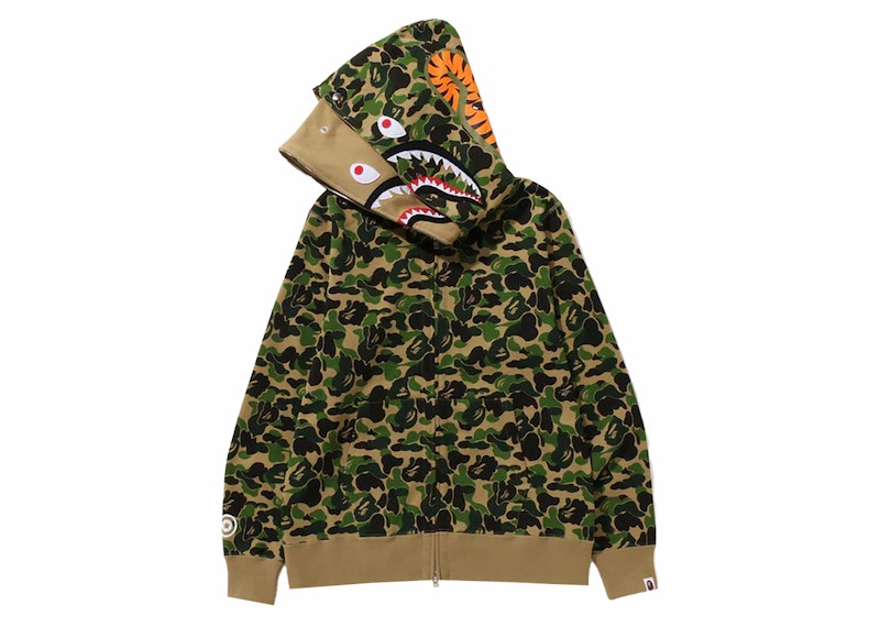BAPE ABC Camo Double Shark Full Zip Hoodie (FW23) Green